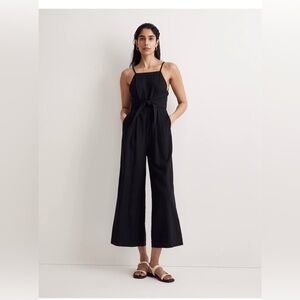 Madewell Black Linen Jumpsuit